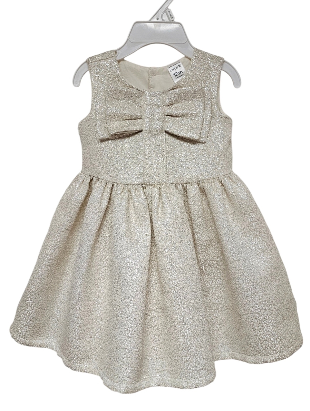 Carter's Shimmer Cream Bow-Front Party Dress